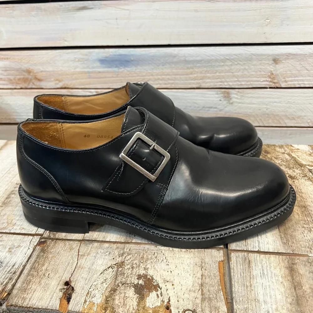 Vintage‎ Kenneth Cole Black Leather Single Monk Strap Dress Shoes M 8.5 W 10